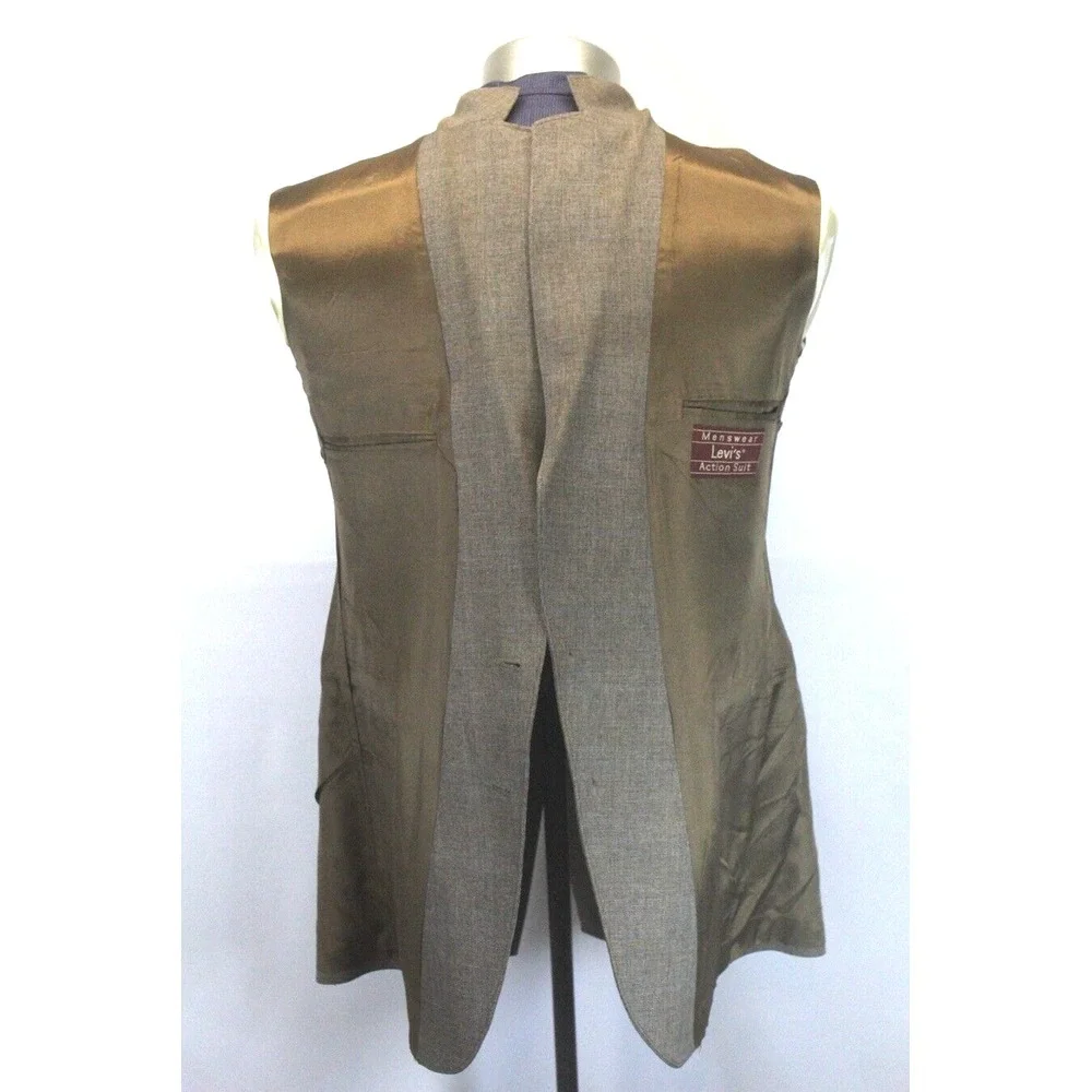 vintage 80s mens brown Levis knit blazer jacket sport suit coat‎ retro 42 L
